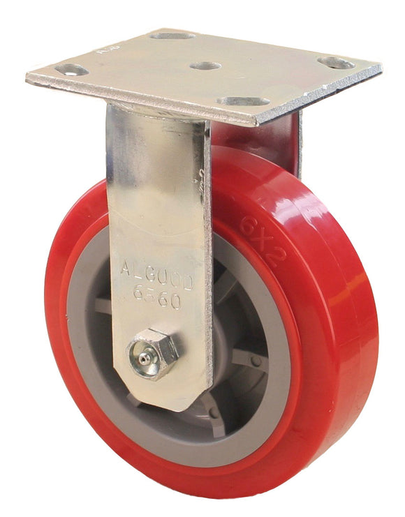 Rigid 5 inch caster with Moldon Poly. Urtethane wheel