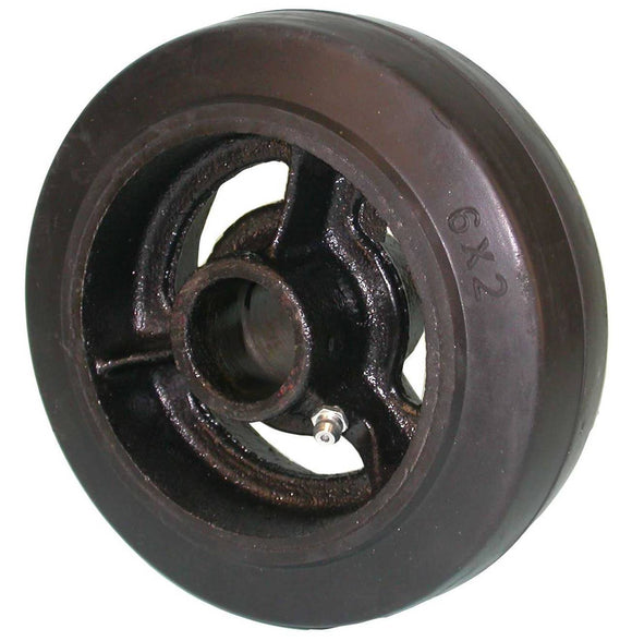 6 x 2 Moldon rubber wheel 1-3/16 plain bore