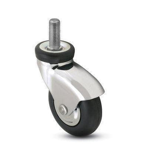 Swivel 3 x 1 caster neoprene wheel. 7/16 x 1 7/16 inch grip st