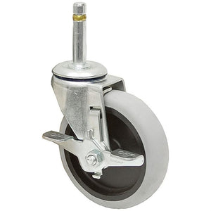 Swivel 5 caster grey DynaTred TPR wheel 7/16 x 1-3/8 grip stem