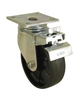 "Swivel 6 caster, 6 x 2 Phenolic wheel, total lock"