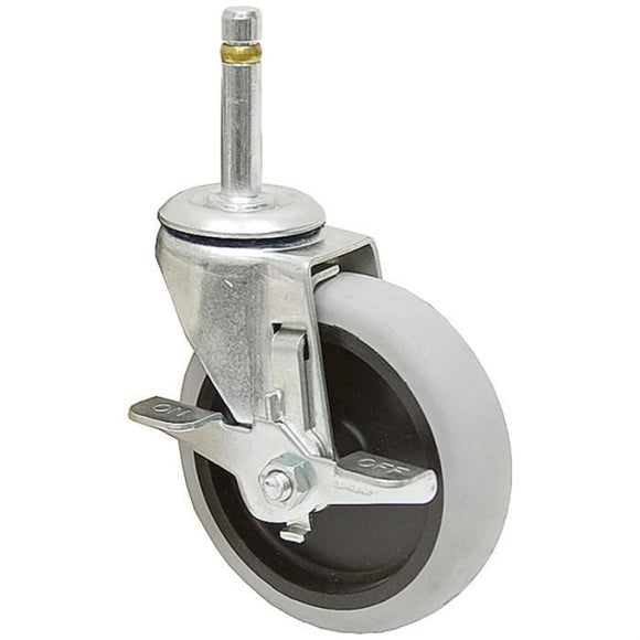 Swivel 3 caster grey DynaTred TPR wheel 7/16 x 1-3/8 grip stem