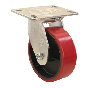 Swivel 6 caster with 6 x 2 Mold-on urethane wheel