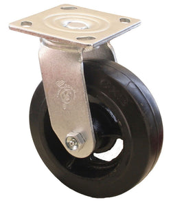 Swivel 5 caster with 5 x 2 moldon rubber wheel